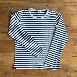 Uniqlo | Navy Striped Long Sleeve Shirt | Sz s